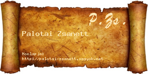Palotai Zsanett névjegykártya
